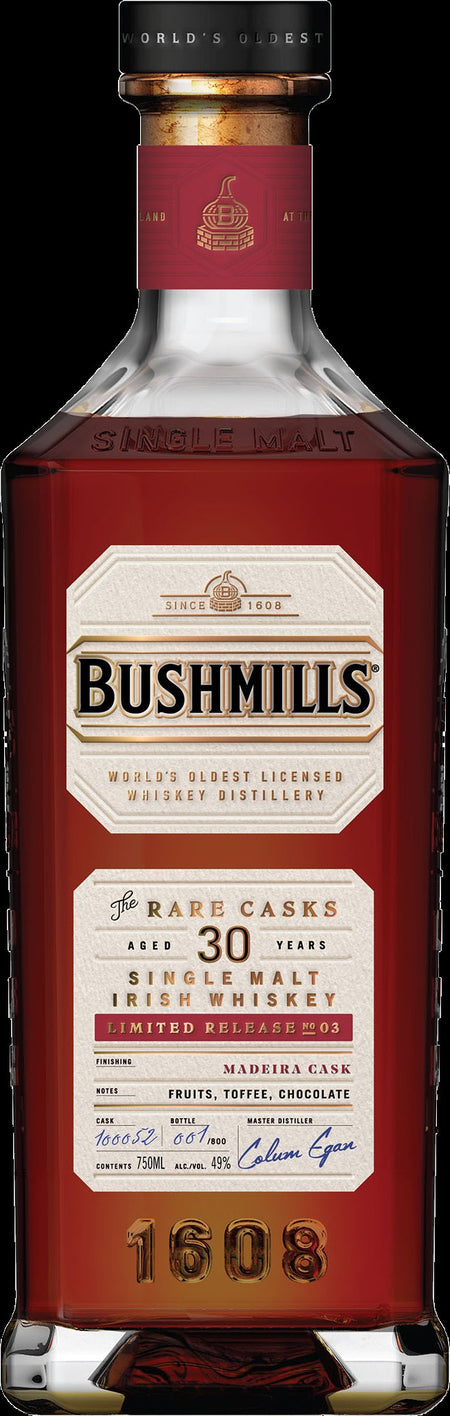 Bushmills The Rare Casks 30 Year Old Single Malt Irish Whiskey (700mL)